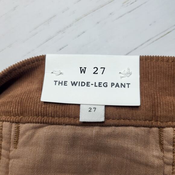 Madewell Wide Leg Corduroy Pants Tan Brown High Rise Full Length Stretch 27 - Picture 11 of 12